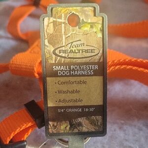 NWT Team RealTree Polyester Steel Hardware Blaze Orange Hunting Dog Harness Sz S